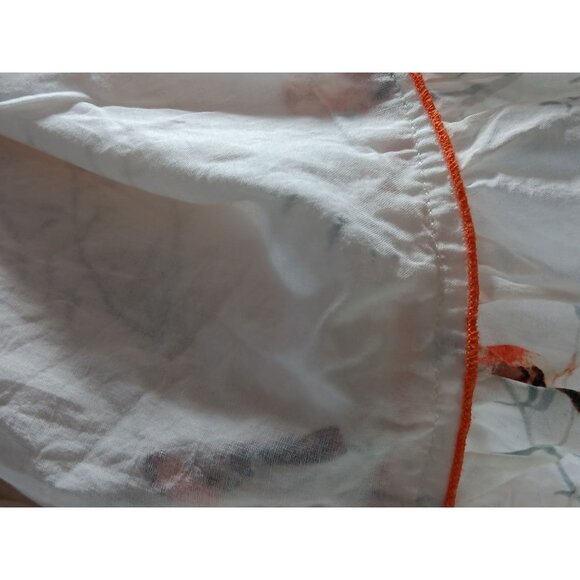 Fox & Heron Dress Bird Print Lace Trim Bow Girls 6 A Line Short Sleeves Comfort - Picture 7 of 14